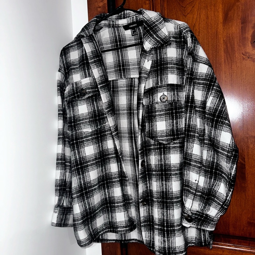 Black and White Plaid Shacket